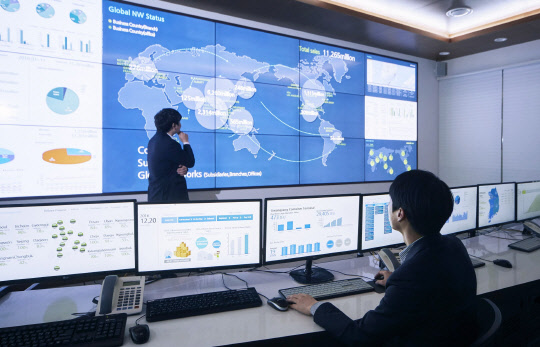 CJ대한통운 통합관제센터의 모습. <CJ대한통운 제공>